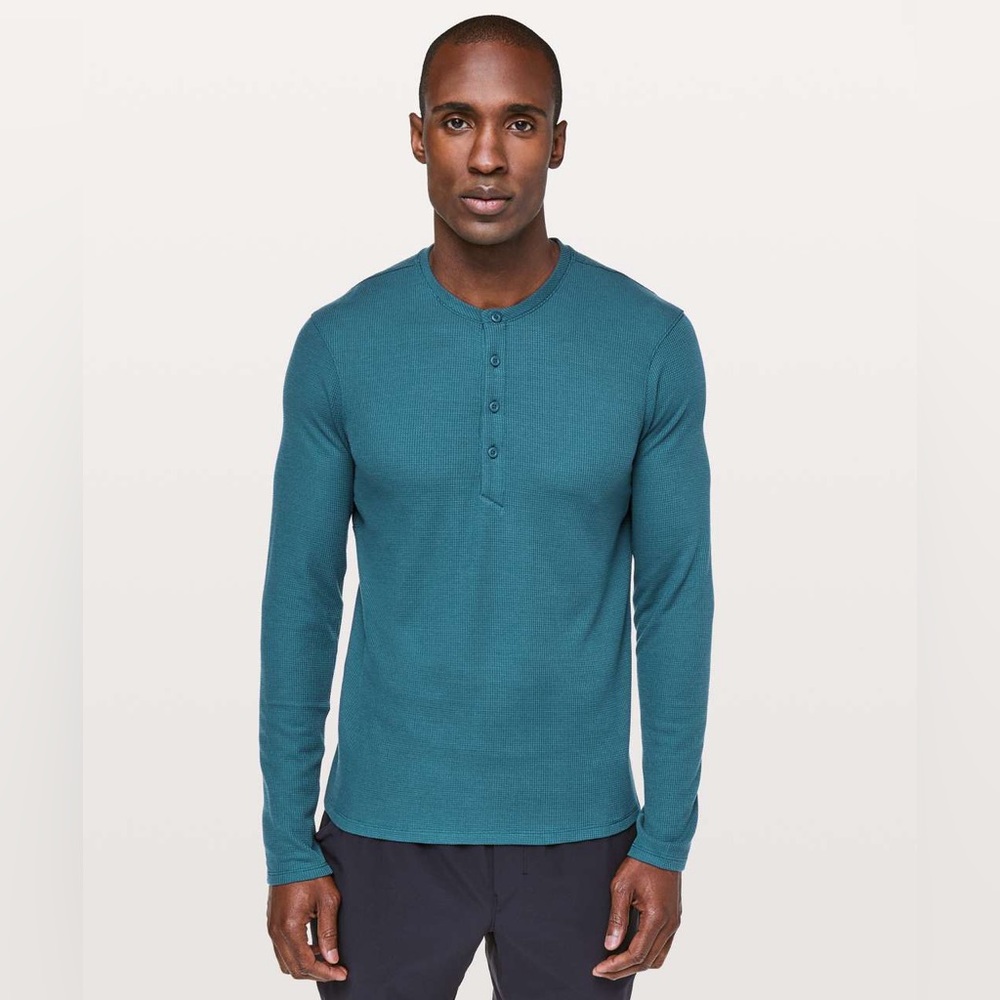 Lululemon Shift Stitch Henley Poseidon Size Medium